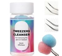 Tweezer Cleaner,Eyelash Extension Tweezers Cleaner,Lash Extension Remover with Sponge Ball,for Cleaning Glue Residue,for DIY Home Use & Professional Salon Aftercare,Cleaned Quickly,Mild Formula,30ml