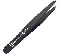 Tweezer Guru Eyebrow Tweezers - Professional, Stainless Steel, Slanted Ingrown Hair Tweezers - Precision Splinter, Blackhead, Tick and Facial Hair Remover for Women and Men - Stocking Fillers