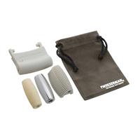 Tweezerman 3-in-1 Facial Roller, Volcanic Stone, Silicon, & Stainless Steel Rollers, Includes Storage Pouch, (Pack of 1)