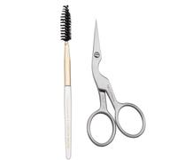 Brow Shaping Scissors With Brush Silver