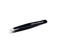 Tweezerman Dusted Onyx Mini Slant Tweezer, Professional Stainless Steel Precision Tweezers for Facial Hair and Eyebrows, with Travel Case (Pack of 1)