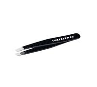 Tweezerman Dusted Onyx Mini Slant Tweezer, Professional Stainless Steel Precision Tweezers for Facial Hair and Eyebrows, with Travel Case (Pack of 1)