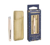 Tweezerman Evening Glow Mini Slant Tweezer with Case | Mini Slant Tweezer for Brow Hair, Includes Protective Case, Compact & Travel Friendly