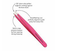 TWEEZERMAN FULL SIZE SLANT TIP TWEEZER - FULL SIZE - PINK - AUTHENTIC