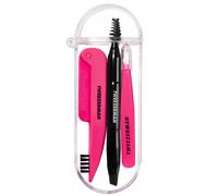 Tweezerman Mini Brow Rescue Kit, Includes Mini Slant Tweezer, Dual-Sided Folding Razor & Mini Angled Brow Brush (Set of 3)