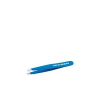Tweezerman Mini Slant Travel Tweezers For Eyebrows, Facial Hair, Ingrown Hair (Bahama Blue)