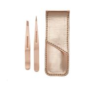 Tweezerman Rose Gold Petite Tweezer Set, Mini Slant & Point Set of 3