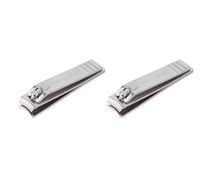 Tweezerman Stainless Steel Fingernail Clipper, Silver (Pack of 2)