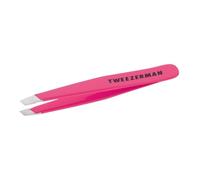 Tweezerman Stainless Steel Mini Slant Tweezer, Neon Pink, 1 count