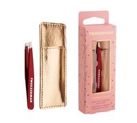 Tweezerman Vintage Rose Mini Tweezers Set, Includes a Pair of Mini Slant Tweezers & Protective case, (Set of 2)