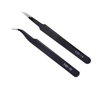 Tweezers, 2Pcs Stainless Steel Straight Curved Eyelash Home Tool Clip Nail Art Makeup Tool