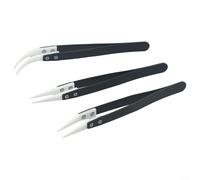 Tweezers 3pcs Ceramic Antistatic Tools for Non Conductive and Heat Resistant Use