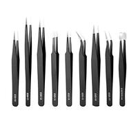 Tweezers Kit, 9pcs Precision ESD Tweezers Tools Kit Anti-Static for Electronics, Jewelry, Watches, Laboratoryindustrial Tools