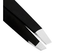 Tweezers Professional Slanted tweezer for Facial Hair Women & Men Stainless Steel Precision Tweezers for Ingrown Hair Splinter Blackhead and Tick Remover (1, Black)