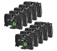TWEJHX 10 Pack Black On Clear 18-36mm Etching Stencil Label Tape Compatible With STe-141 ST-151 STe161(10PK 18mm)