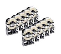 TWEJHX 10pcs 12mm Black On White SS12KW Label Tape Compatible With Label Printer Models LW-300 LW-400 LW-600P LW-700 LW-700P(10PK Black on White)