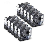 TWEJHX 10PK Flexible Nylon Labels 19mm Black On White Compatible With 18489 Labels Ribbon Works With 4200 5200 3MPL300 Printers