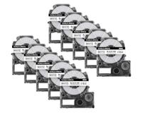 TWEJHX 10PK LA-4WBA5 Tubes Heat Shrinkable 5mm 9mm Black On White Band Compatible With Garden Tool Models Printer Models For Part Number LA-4WBA5 LW-300 400 SU5S(10PK Black on White)