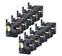 TWEJHX 12mm D1 Black On White Ribbon 5/10PK Standard Adhesive Label Compatible With LabelManager 200 450 For 45010 45013 Tapes(10PK Gold on Black)