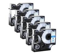 TWEJHX 12mm D1 Black On White Ribbon 5/10PK Standard Adhesive Label Compatible With LabelManager 200 450 For 45010 45013 Tapes(5PK Blue on White)