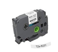 TWEJHX 12mm Satin Ribbon Compatible With Label Printer Models H110 For Part Number TZe-R231 TZe-RN34 TZe-RW34(Black on White)