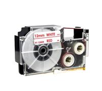 TWEJHX 18 Colors Compatible With XR12WE XR-12X 6 9 12mm Label Tape Ribbon For Printer KL-120 Printer Supplies(Red on White)