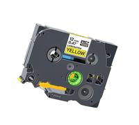 TWEJHX 1pcs 12mm Lamination Label Tape White On Red Cartridge Cassette Ribbon Compatible With Label Printer Models For Part Number Tz435 PT-H110(Black on Yellow)