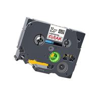 TWEJHX 1pcs 12mm Lamination Label Tape White On Red Cartridge Cassette Ribbon Compatible With Label Printer Models For Part Number Tz435 PT-H110(Red on Clear)