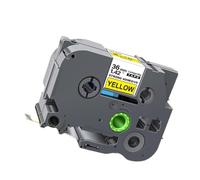 TWEJHX 1PK 36mm Label TZeS261 Compatible With Printer Supplies Label Printer Models Tack Acrylic Adhesive TZeS161 TZeS661 TZeSM961 For Part Number TZeS261(Black on Yellow)