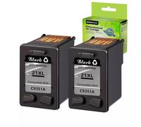 TWEJHX 21XL 22XL Ink Cartridge Black And Tri-Color Compatible With Deskjet F2110 F2120 F2128 F2180 F2212 F2250 D1530 D2360 Printers Yield Replacement(2PK Black)
