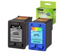 TWEJHX 21XL 22XL Ink Cartridge Black And Tri-Color Compatible With Deskjet F2110 F2120 F2128 F2180 F2212 F2250 D1530 D2360 Printers Yield Replacement(1PK Black-1PK Color)