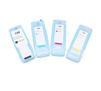 TWEJHX 300ML 4 Colors Refillable Ink Cartridge With Chip Compatible With Printer Supplies Designjet T730 T830 Plotter For Part Number T730 728(1 PC Cyan)