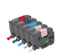 TWEJHX 5 Pieces Replace TZe Satin Ribbon Label Tapes On White TZe-R234 Compatible With Label Printer Models For Part Number TZe-R234(Mixed Color 2)