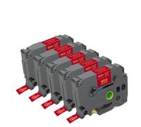 TWEJHX 5 Pieces Replace TZe Satin Ribbon Label Tapes On White TZe-R234 Compatible With Label Printer Models For Part Number TZe-R234(Gold on Red)