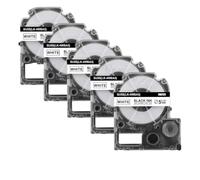 TWEJHX 5PK Heat Shrink Tube Label Tape Compatible With Labelworks LW-300 For Part Number SU5S SU5Y LK-4WBA5 LK-4YBA5(5PK Black on White)