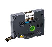 TWEJHX 6/912/18/24mm MultiColor Label Tape Laminated Works With 231 221 241 251 231 221 211 Compatible With Label Printer Models For Part Number H110(Gold on Black)