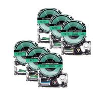 TWEJHX 6PK 12mm Label Tape SS12KW Black On White 4WBN Cartridge Tape Compatible With Printer Supplies Label Printer Models Works With PRO For Part Number SS12KW(Black on Green)
