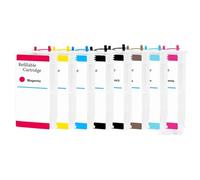 TWEJHX 8PCS 130ml Empty Refillable Ink Cartridge With Permanent Chip Compatible With Printer Models Designjet Z2100 Z3100 Z3200 Z5200 Z5400 For Part Number 70(8PCS)