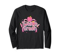 Twelfth Grade Cute Apple Pencil Design Long Sleeve T-Shirt