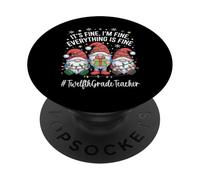 Twelfth Grade Teacher Gnome Everything Is Fine Christmas PopSockets Adhesive PopGrip