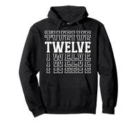 Twelve 12th Birthday Layered Text 12 Year Old Pullover Hoodie