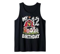 Twelve 12yr 12th Birthday Farm Animals 12 Year Old Boys Tank Top