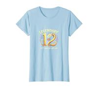 Twelve and Legendary Dragon 12th Birthday Gift T-Shirt, Women, Baby Blue, XXL