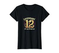 Twelve and Legendary Dragon 12th Birthday Gift T-Shirt, Women, Black, M