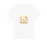 Twelve and Legendary Dragon 12th Birthday Gift T-Shirt, Women's Plus, White, 1X