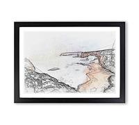 Twelve Apostles in Australia in Abstract Framed Print | A2 Black Framed Wall Art | Ready to Hang | Abstract Fantasy Picture | Living Room Bedroom Lounge Office
