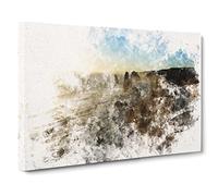 Twelve Apostles In Australia Watercolour Canvas Print | Gallery Wrapped 30mm Frame Wall Art | 30x20 inches | Ready to Hang | Modern Picture | Living Room Bedroom Lounge Office