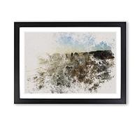 Twelve Apostles in Australia Watercolour Framed Print | A2 Black Framed Wall Art | Ready to Hang | Modern Historical Picture | Living Room Bedroom Lounge Office