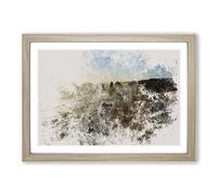 Twelve Apostles in Australia Watercolour Framed Print | A2 Oak Framed Wall Art | Ready to Hang | Modern Historical Picture | Living Room Bedroom Lounge Office
