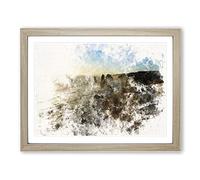 Twelve Apostles In Australia Watercolour Modern Framed Print | A3 Oak Framed Wall Art | Ready to Hang | Modern Historical Picture | Living Room Bedroom Lounge Office